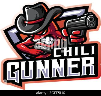 chili gunner esport new mascot logo vector Stock Vector