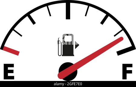 fuel gauge symbol isolated on white background, vector illustration Stock Vector