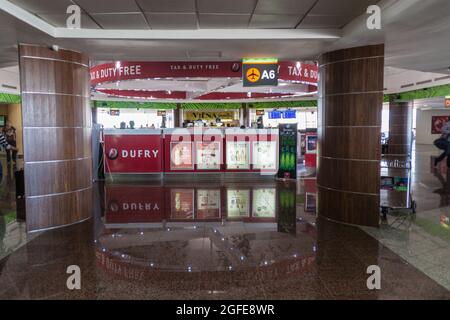 SANTO DOMINGO, DOMINICAN REPUBLIC - SEP 25, 2015: Interior of Las Americas International Airport of Santo Domingo. Stock Photo