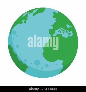 Earth icon isolated. Earth vector illustration. Globe flat design vector illustration for banner, web and infographics. Stock Vector
