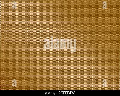 Abstract golden color metal texture steel background. Perforated sheet metal. Dark cool background. Vector illustration. Stock Vector