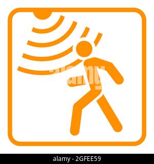 Motion detector solid icon, security and guard, vector graphics, a glyph pattern on a black background Stock Vector