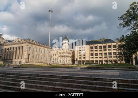 Buildings of Capitolio Nacional (National Capitol) in Bogota, Colombia Stock Photo
