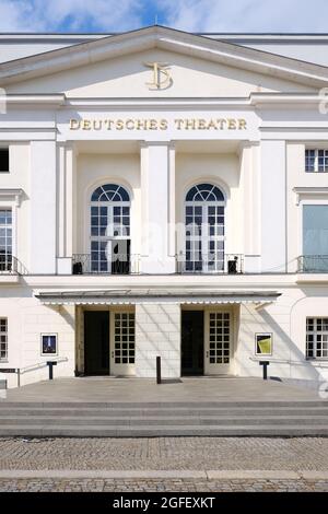 Berlin, Germany, August 19, 2021, entrance area of the Deutsches Theater, one of Germany's most prestigious theaters. Stock Photo