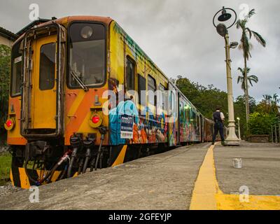 Jingtong, Taiwan - October 05, 2016: Wagons of  historic train  Pingxi Line in Taiwan Stock Photo