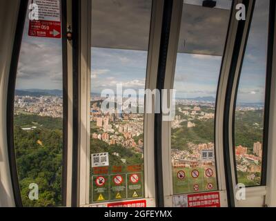 Maokong, Taiwan - October 19, 2016: Maokong Gondola  in New Taipei City and vie for the city Stock Photo