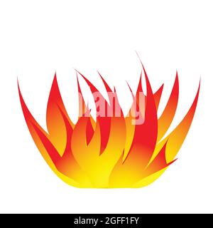 Red and orange fire flame.hot flaming element. Idea of energy and power. Isolated vector illustration Stock Vector