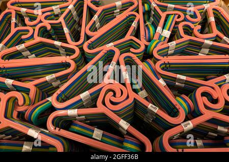 clothing hangers at IKEA store in Red Hook Brooklyn NYC Stock Photo