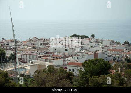 View to the Sea from the Nerja Caves, Nerja, Costa del Sol, Province of Malaga, Andalucia, Spain Stock Photo