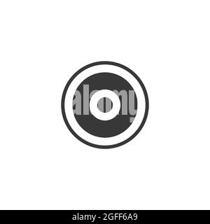 Target simple symbol icon with dot in the middle. Stock Vector illustration isolated on white background. Stock Vector