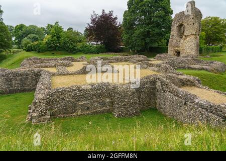 historic ruins of a mediaevil castle in Ludgershall, Wiltshire UK Stock Photo