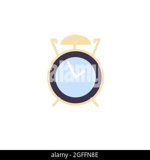 Flat cartoon alarm clock,time tracking and following daily schedule vector illustration concept Stock Vector