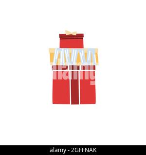 Flat cartoon gift boxes,holiday celebration vector illustration concept Stock Vector