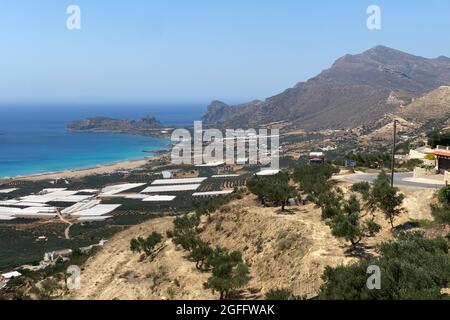 View over Falasarna on the Greek island of Crete Stock Photo