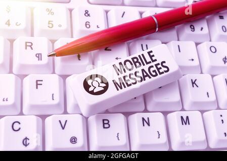 Conceptual display Mobile Messages, Word for the act of composing and ...