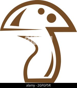 Mushroom icon logo design vector template Stock Vector