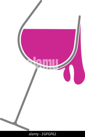 Wine icon logo design vector template Stock Vector