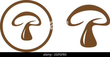Mushroom icon logo design vector template Stock Vector