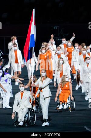 Tokyo, Japan- August 24 2021:  the openingceremony at the Paralympic Games in Tokyo, Japan. After a 1 year delay the Paralympic games Tokyo2020 will begin.  (Photo by Helene Wiesenhaan/Orange Pictures) 2021: Stock Photo