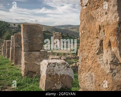 Roman city of Djemila, Algeria - UNESCO world heritage Stock Photo