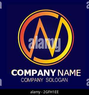 Vector illustration of Modern Logo Design for company logo on blue backgroud. Stock Vector