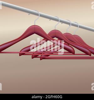 Wooden hangers Stock Vector