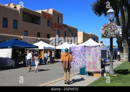 Taos plaza market Stock Photo