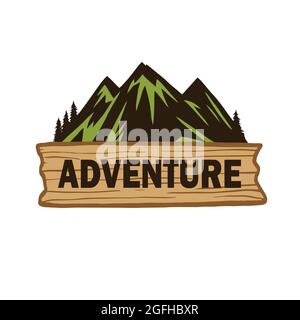 Adventure Mountain Expedition Camping Logo Stock Vector