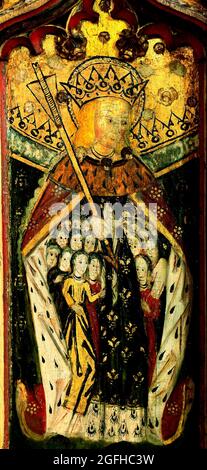 Eye, Suffolk, St. Ursula and 11,000 Virgins, medieval rood screen, painting, paintings, screens, England Stock Photo