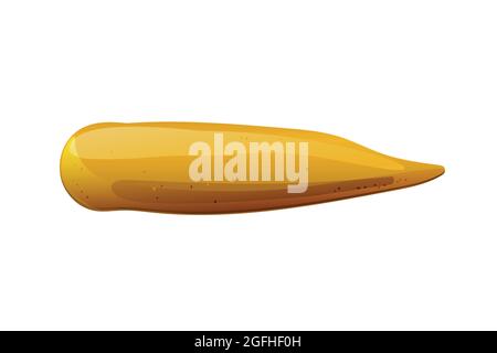 Mustard yellow stain. Dijon honey sauce cream. Vector design in cartoon style for food branding. Stock Vector