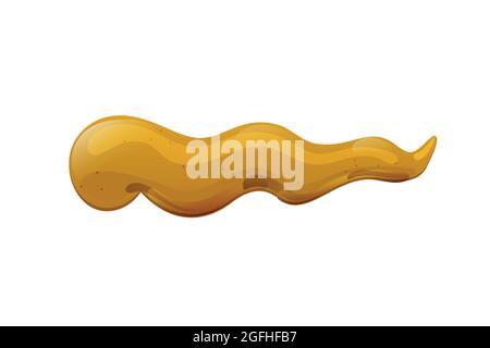 Mustard yellow stain. Dijon honey sauce cream. Vector design in cartoon style for food branding. Stock Vector
