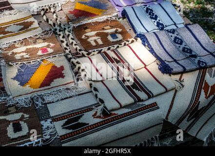 traditional romanian rug carpet background Stock Photo