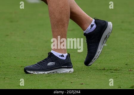 Detailed view of Los Angeles Rams helmets during training camp on Thursday,  Aug 19, 2021, in Thousand Oaks, Calif. (Dylan Stewart/Image of Sport Stock  Photo - Alamy