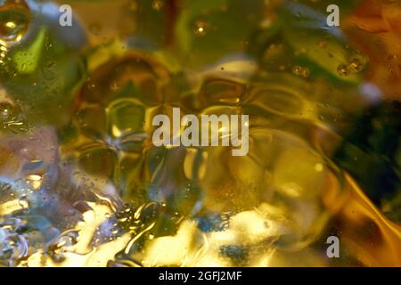 floating in the water abstract colorful oil drops Stock Photo