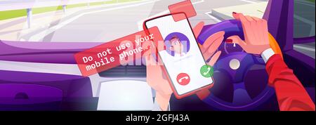 Do not use mobile phone while driving Stock Vector