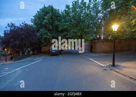 Gas street light in The Park Estate, Nottingham, East Midlands, UK Stock Photo