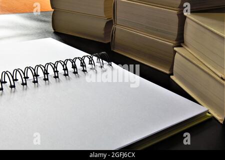writing on a notebook Stock Photo