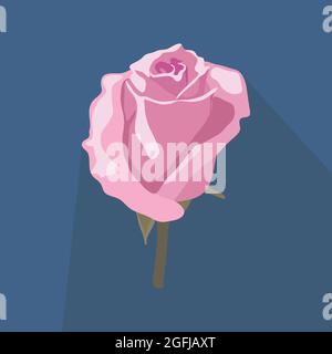 Pink Rose icon illustration. Stock Vector