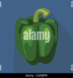 Green Capsicum icon illustration. Stock Vector