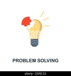 Problem Solving flat icon. Colored sign from machine learning collection. Creative Problem Solving icon illustration for web design, infographics and Stock Vector