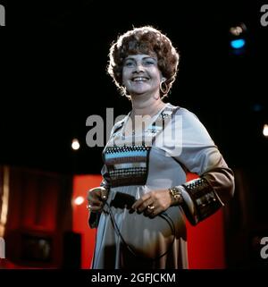 Billie Jo Spears, amerikanische Country-Sängerin, Auftritt in der ZDF Musiksendung: disco, 1976. Billie Joe Spears, American Country singer, ZDF music programme: disco, 1976. Stock Photo