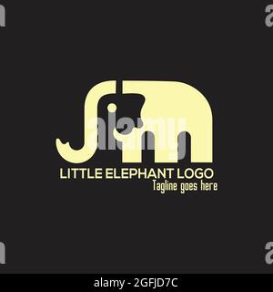 little elephant logo exclusive design inspiration Stock Vector