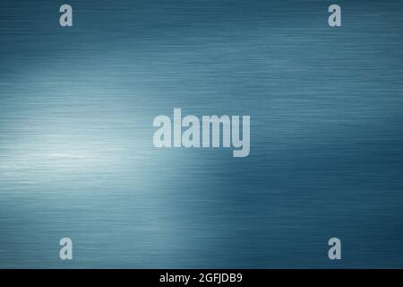 Wide Shiny smooth line metal blue color background Bright vintage Brass plate chrome panorama texture concept simple turquoise foil panel shiny backdr Stock Photo