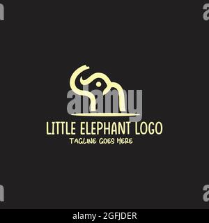 little elephant logo exclusive design inspiration Stock Vector