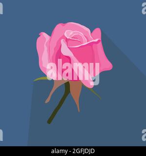 Rose flower icon illustration. Stock Vector