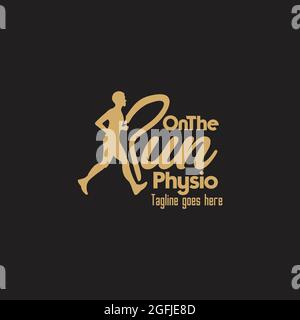 People on the run Physio logo exclusive design inspiration Stock Vector