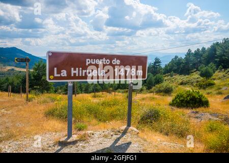 La Hiruela mountain pass. Sierra del Rincon Biosphere Reserve, Madrid province, Spain. Stock Photo