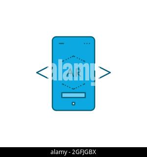 AR scanning color line icon. Interactive visualization platform. Pictogram for web page, mobile app, promo. UI UX GUI design element. Stock Vector