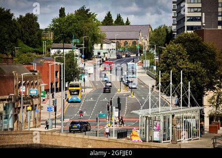 Stockport Wellington Road and the busy 192 bus route Stock Photo