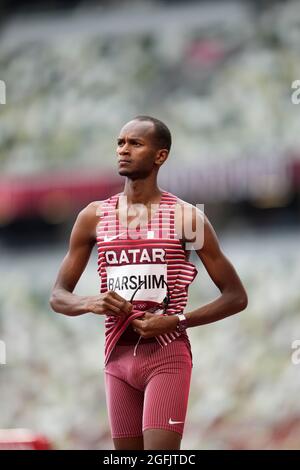 Mutaz Essa Barshim competing during the Tokyo 2020 Olympic Games. Stock Photo